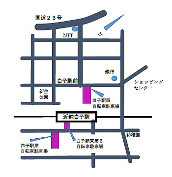 地図：自転車駐車場周辺案内