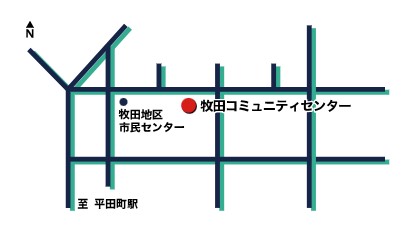地図：牧田コミュニティセンター
