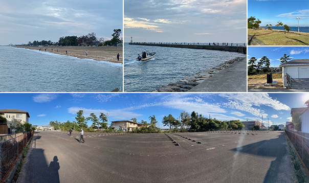 写真：千代崎海岸と駐車場