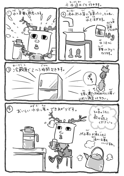 イラスト：水出し茶の淹れ方