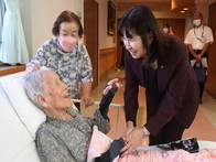 市内最高齢者訪問