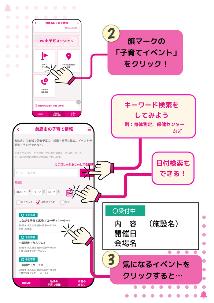 子育て情報の検索方法2