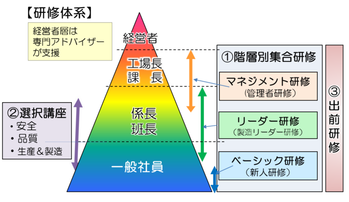 人材育成研修階層別ピラミッド