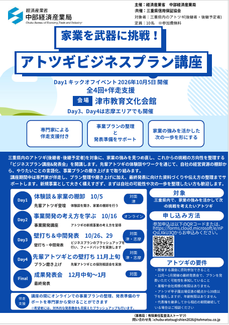 三重県ビジネスプラン講座&発表会